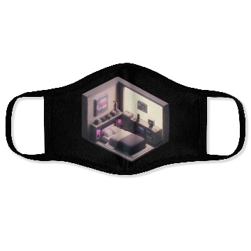 Discover Isometric Bedroom - Synthwave Retro Future Room Face Masks