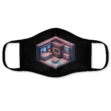 Discover Voxel Room - Synthwave Retro Futuristic Room Face Masks