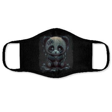 Discover cute sad panda Face Masks