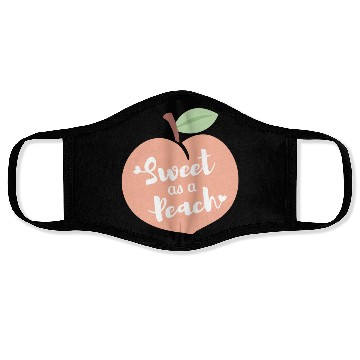 Discover Sweet As A Peach Typography and Hearts Face Masks
