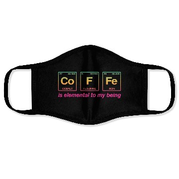 Discover COFFEE - with elements of the periodic table Face Masks