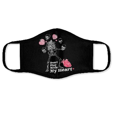 Discover Don't Play With My Heart Skeleton Valentine's Day Face Masks