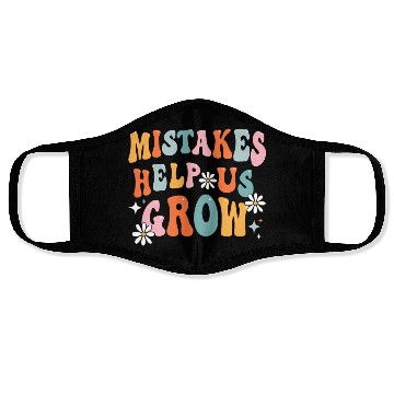 Discover Groovy Growth Mindset Positive Retro Teacher Back Face Masks