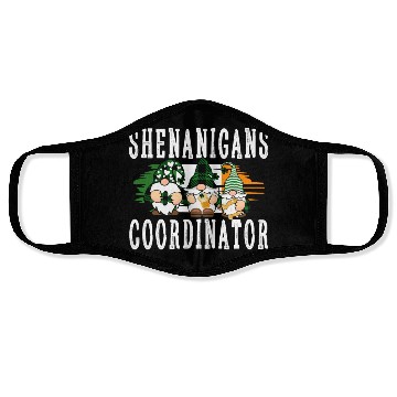 Discover Shenanigans Coordinator Funny St Patricks Day Face Masks