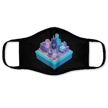 Discover Isometric Modern City Cube Face Masks