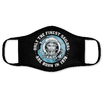 Discover Sailors Sailboats Vintage 1978 Birthday fun Face Masks