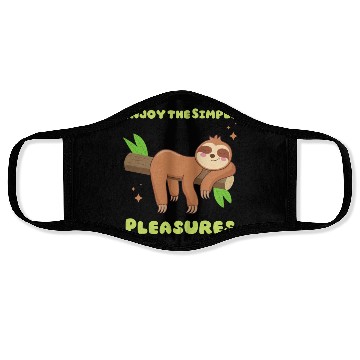 Discover enjoy the Simple Pleasures Sloth funny Face Masks