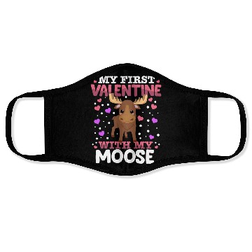 Discover My First Valentine With My Moose Animal Heart Face Masks