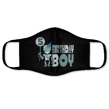 Discover Birthday Boy 5 Years Old Face Masks