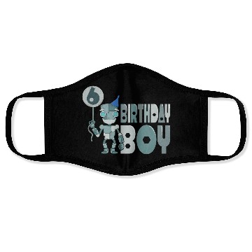 Discover Birthday Boy 6 Years Old Face Masks