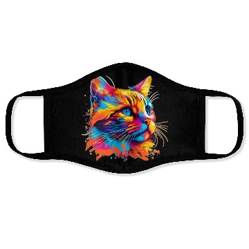 Discover MULTICOLORED CAT cat multicolor Rainbow Cat Face Masks