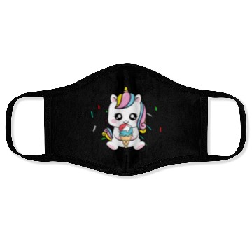 Discover Rainbow Cute Unicorn Ice Cream Lover Mythical Face Masks