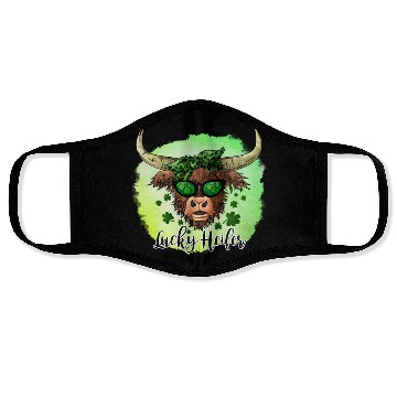 Discover St Patricks Day Irish Lucky Heifer Cattle Farmer Face Masks