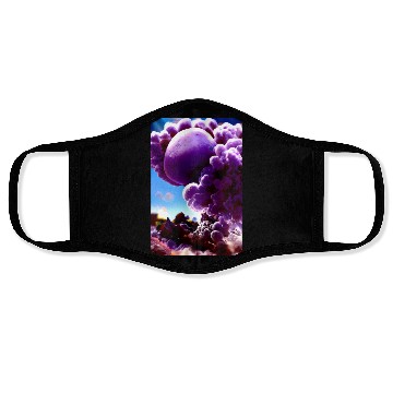 Discover Above the clouds, A purple landscape Face Masks