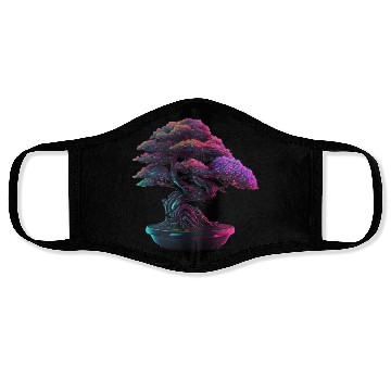 Discover Synthwave Bonsai Tree Face Masks