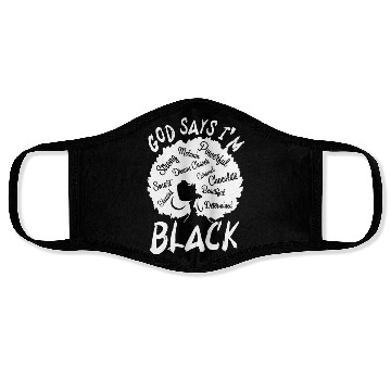Discover African American Girl God Says I Am Black Pride Face Masks