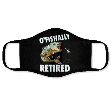 Discover Ofishally Retired Fishing Retro Retirement Fishing Face Masks