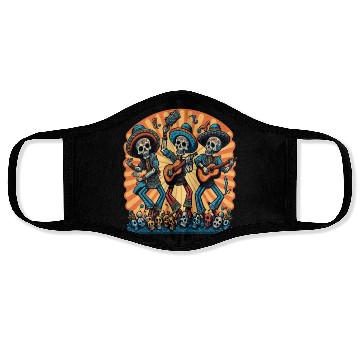 Discover Mexican Folk Dance Fans Dancing Sugar Skull Face Masks