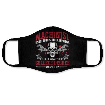 Discover Machinist Using High School Diploma Lathe Operator Face Masks