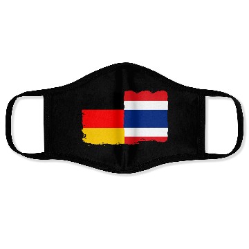 Discover Thailand Flag Germany Flag Half Thai Half German Face Masks