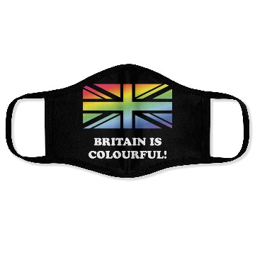 Discover Britain Is Colourful! (Union Jack, United Kingdom) Face Masks