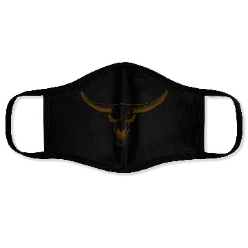 Discover bull skull Face Masks