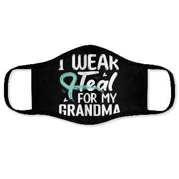 Discover I Wear Teal For My Grandma Cervical Cancer Face Masks
