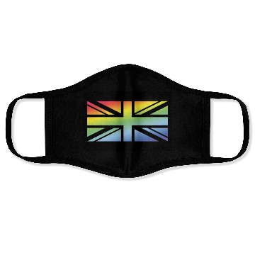 Discover Union Jack / Rainbow Flag (Britain / UK / Poster) Face Masks