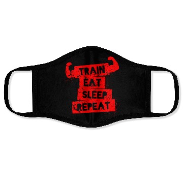 Discover Train Eat Sleep Face Masks