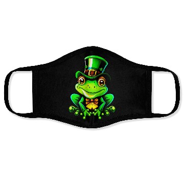 Discover Saint Patrick's Day Frog Lucky Charm Face Masks