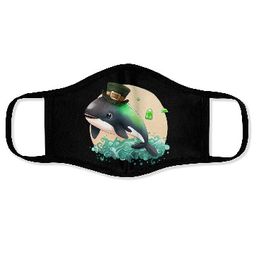 Discover St Patrick's Day Irish Cute Orca Saint Patrick Face Masks