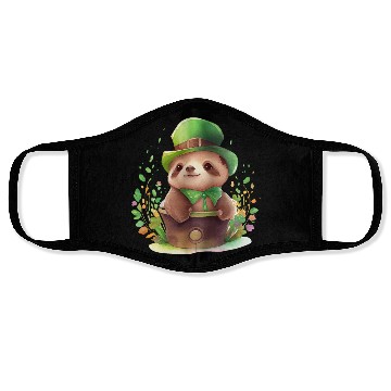 Discover St Patrick's Day Irish Cute Sloth Saint Patrick Face Masks