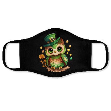 Discover St Patrick's Day Irish Funny Owl Saint Patrick Face Masks