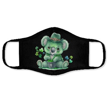 Discover St Patrick's Day Irish Funny Koala Saint Patrick Face Masks
