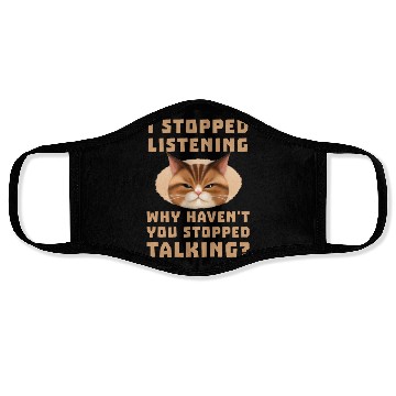 Discover Funny Grumpy Kitty Not Listening Cat Head Snout Face Masks
