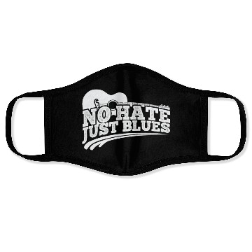 Discover No hate just Blues Music Trumpet Face Masks