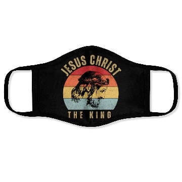 Discover JESUS CHRIST THE KING RETRO DESIGN Face Masks