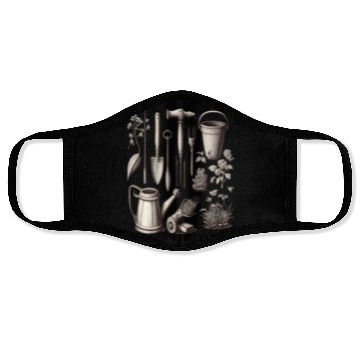 Discover Florist Gardener Dad Grayscale Gardening Tools Face Masks