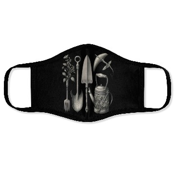Discover Florist Gardener Dad Grayscale Gardening Tools Face Masks