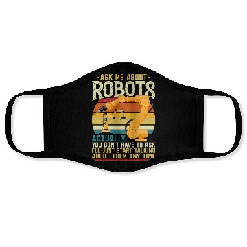 Discover Robot Robotics Engineer Retro Face Masks