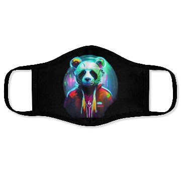 Discover Panda in a neon paradise Face Masks