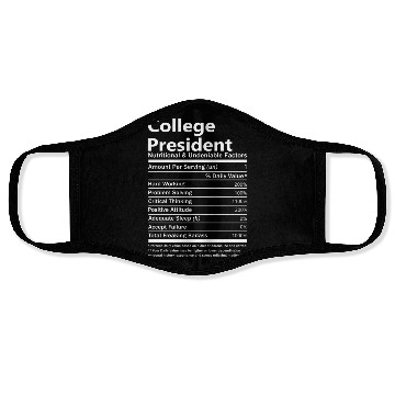 Discover College President Face Masks - Nutritional And Undeni