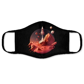 Discover Vintage Space Science Mars Fiction Geek Solar Face Masks