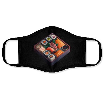 Discover Realistic Sushi On Table Face Masks
