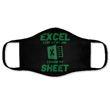 Discover Excel-lent at My Job Funny Accountant Data Analyst Face Masks