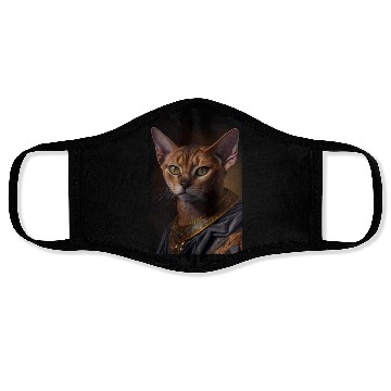Discover Abyssinian King Cat Breed Portrait Royal Renaissa Face Masks