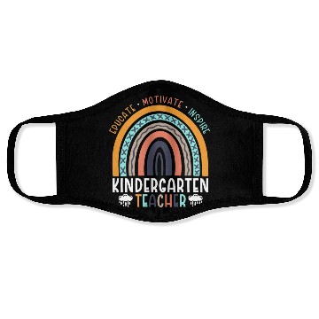 Discover Educate Motivate Inspire Kindergarten Teacher Face Masks