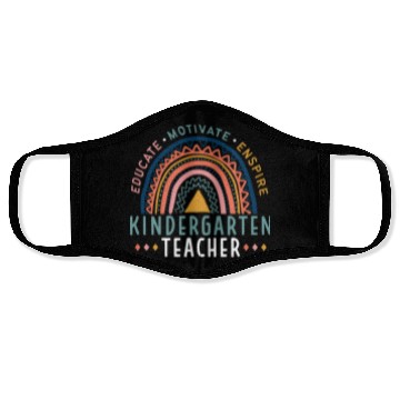 Discover Educate Motivate Inspire Kindergarten Teacher Face Masks