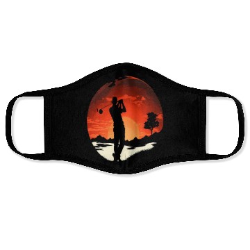 Discover Golf Course Family Trip Cool Golfer In Sunset Face Masks