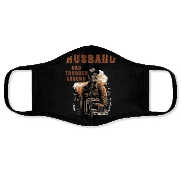 Discover Husband Dad Trucker Legend Face Masks